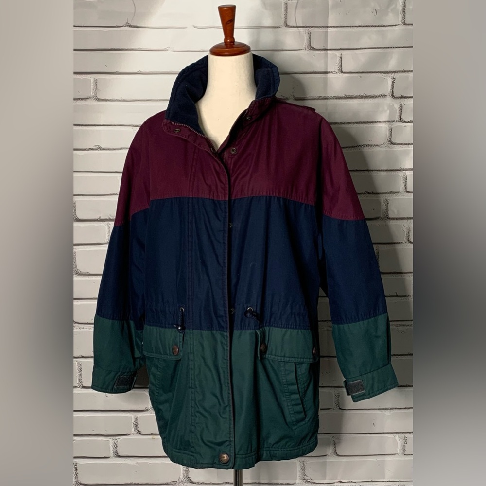 Vintage Alaska Frontier Winter Hooded Ski Jacket with Colorblock Design SMALL